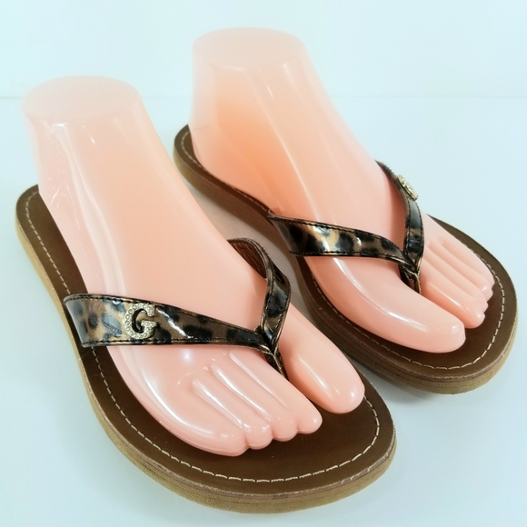 Sz 8 Guess Animal Print Flip Flop Sandals - Picture 11 of 11